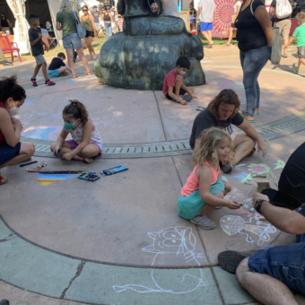 families at chalk it up festival