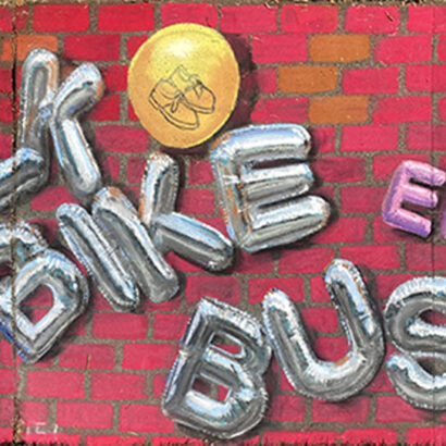 2022 Chalk It Up Square that reads 'Walk Bike Bus Your Errands'