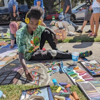 chalk artist at work