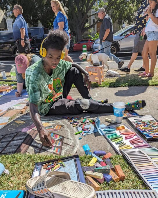 chalk artist at work